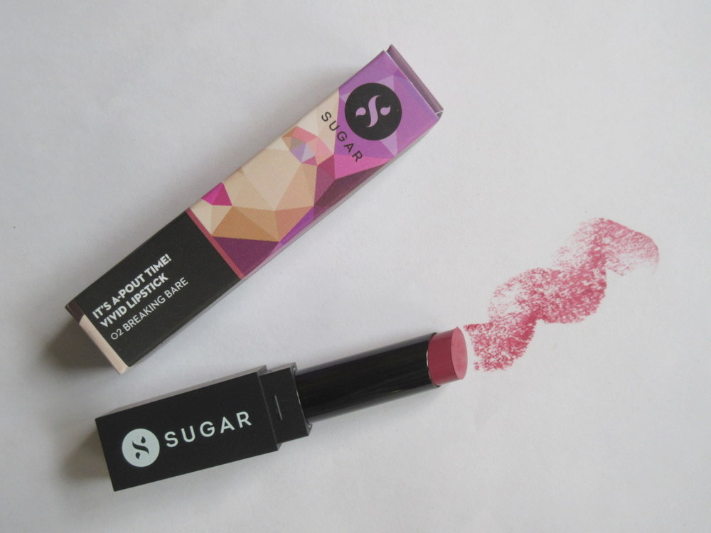 Sugar It's A-Pout Time Vivid Lipstick Breaking Bare