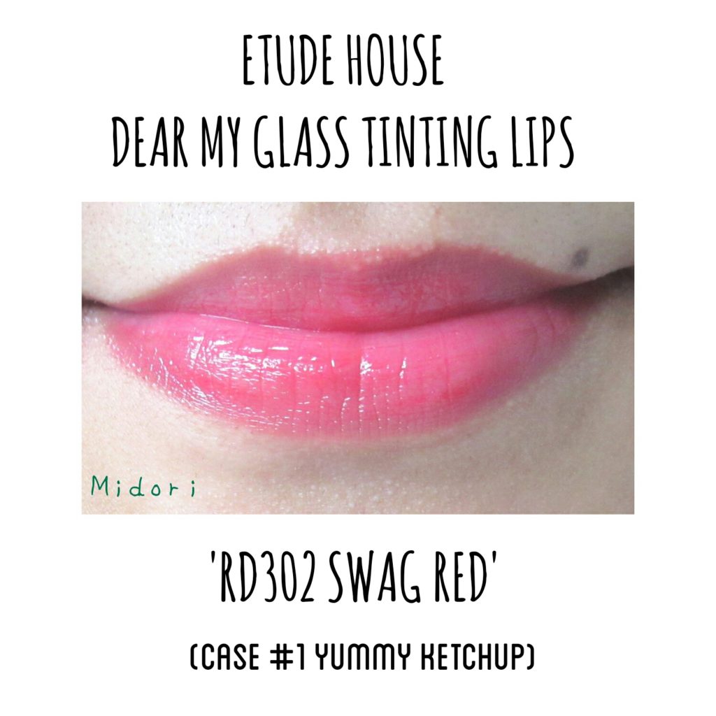 Etude House Dear My Glass Tinting Lips Talk in 'PK008' and 'RD302'