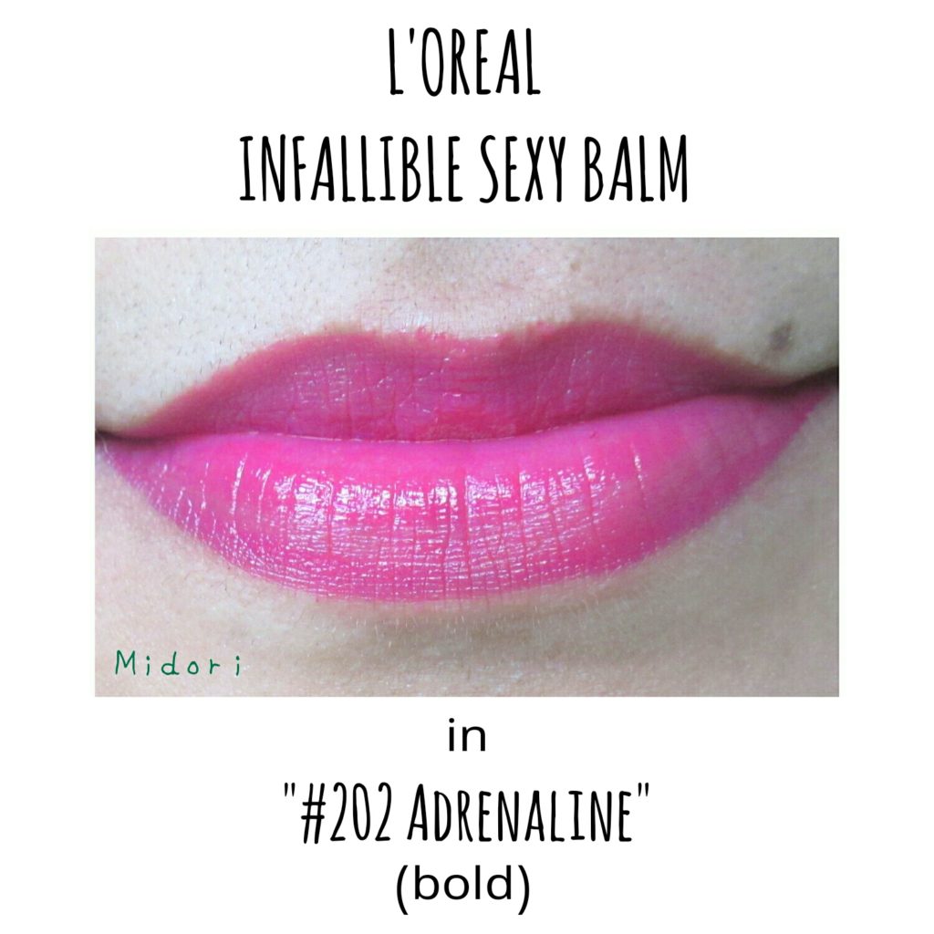 loreal infallible sexy balm adrenaline, loreal infallible sexy balm as if