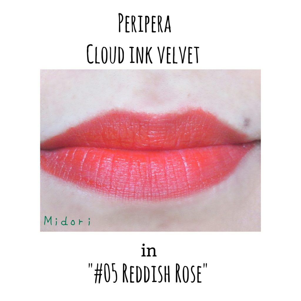 peripera cloud ink velvet 05 redish rose, peripera reddish rose
