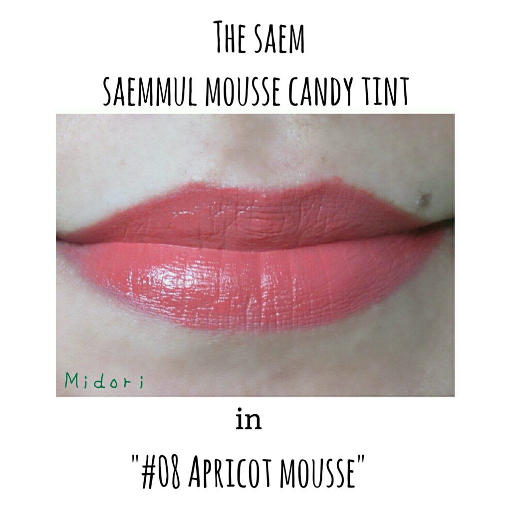 the saem saemmul mousse candy tint, the saem saemmul mousse candy tint 08 apricot mousse, the saem saemmul mousse candy tint 06 chai tea mousse