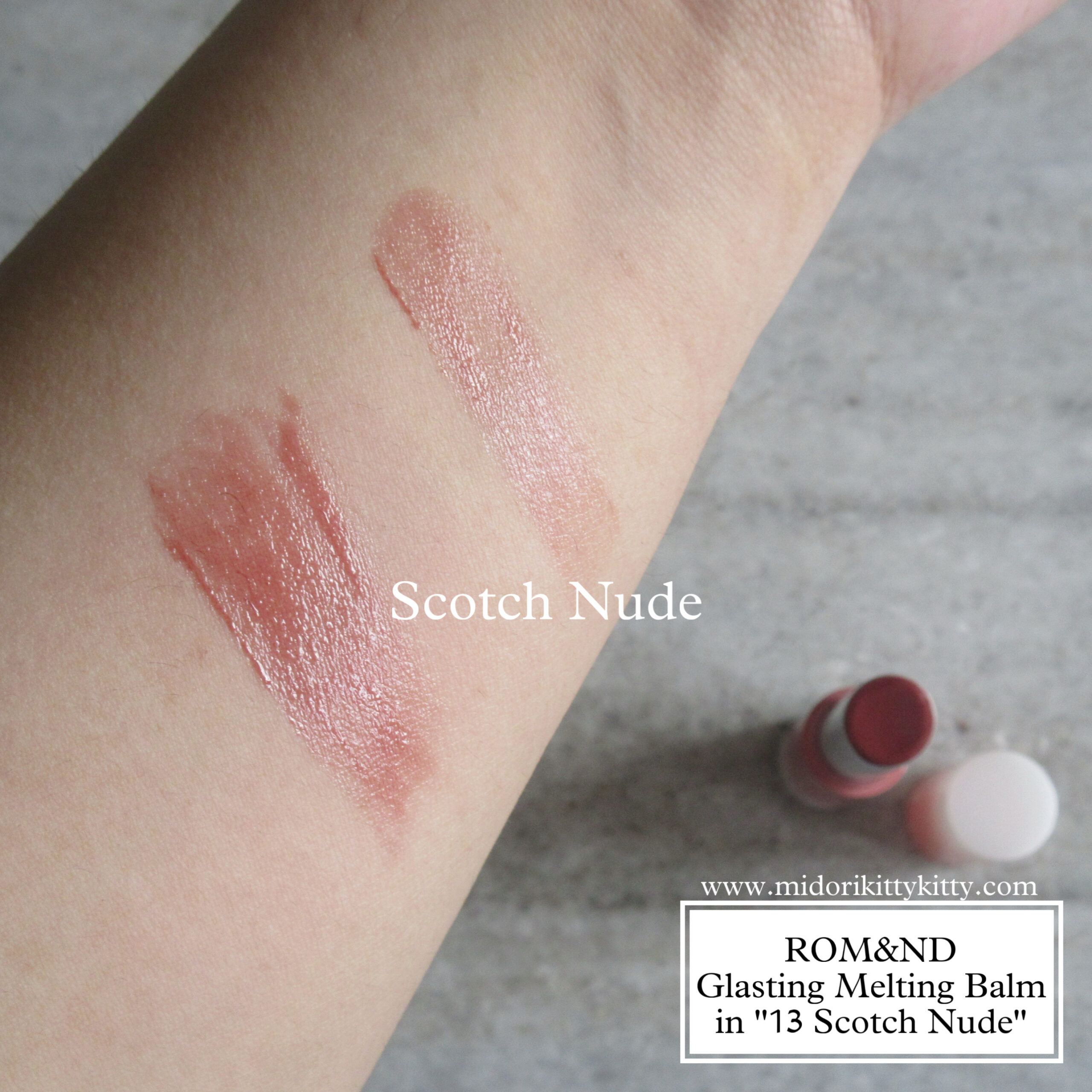 ROM&ND Glasting Melting Balm in 13 Scotch Nude, romand glasting melting balm scotch nude, romand scotch nude, romand melting balm scotch nude, rom&nd scotch nude