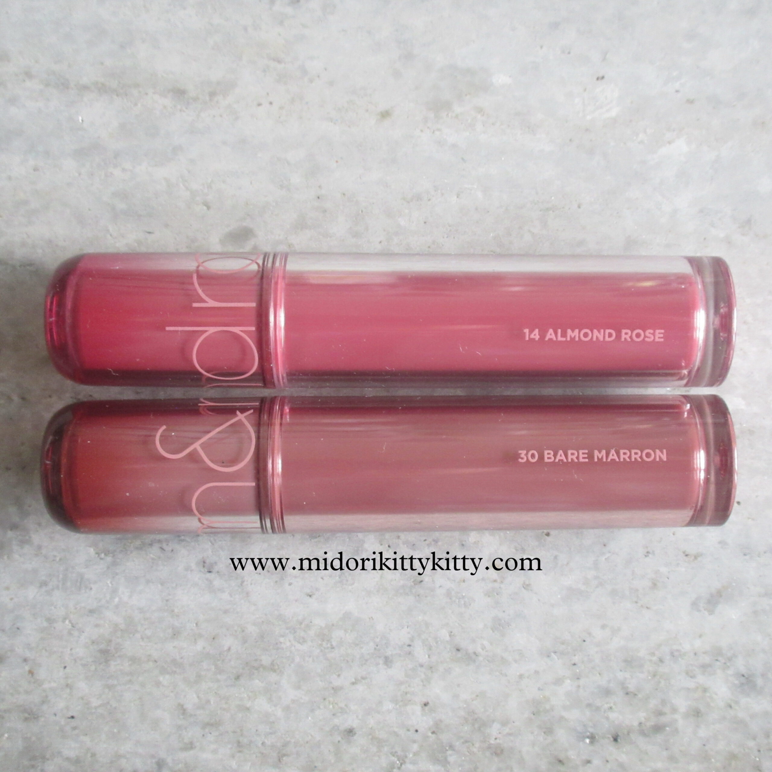 ROM&ND The Juicy Lasting Tint 14 Almond Rose, ROM&ND The Juicy Lasting Tint 30 Bare Marron, romand bare marron, romand almond rose, rom&nd juicy lasting tint almond rose, rom&nd juicy lasting tint bare marron