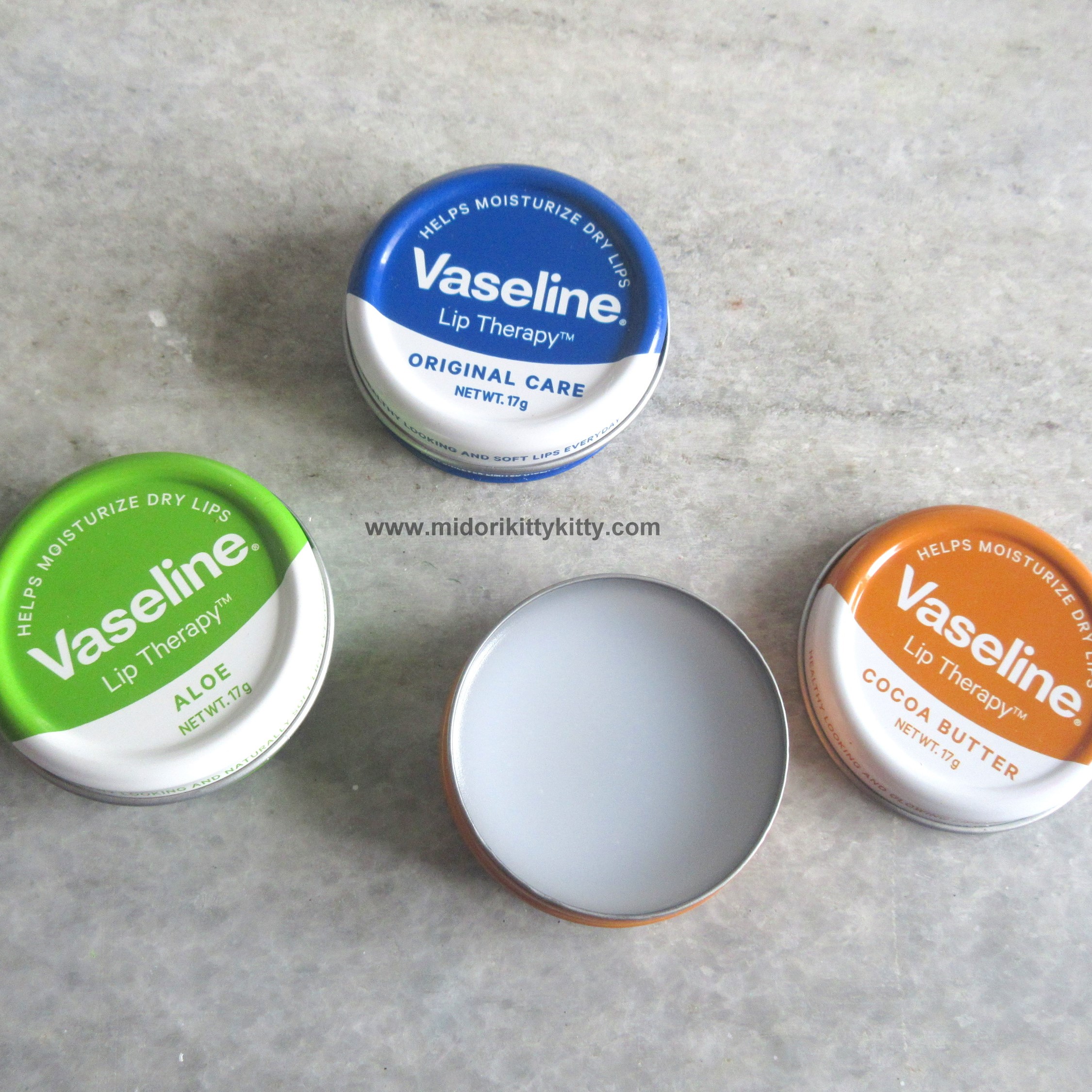 vaseline lip therapy tins, vaseline lip tin original care, vaseline lip tin aloe vera, vaseline lip tin cocoa butter